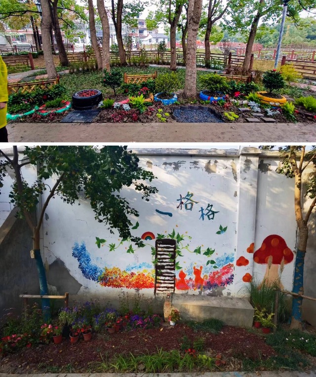 華理師生設計打造的鄉村微花園。學校供圖